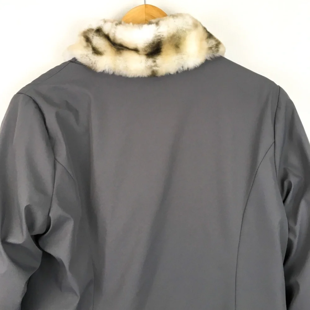 Hal Rubenstein Women's Reversible Faux Fur Coat size Medium Animal Print - Picture 15 of 16
